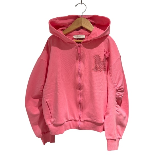 MonnaLisa Other - MONNALISA pink zip hoodie sweatshirt - size 9